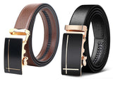 Zacharias MenS Faux Leather Belt (Asb5306_Black & Brown) (Free Size_Pack Of 2)