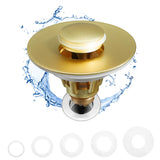 Fransiton Bathroom Sink Stopper, 1.1-1.77 Inch Basin Pop Up Sink Drain Stopper, Anti Clogging Drain Plug with Detachable Hair Ca