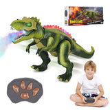 LINEQIC Remote Control Dinosaur Toys for Kids 3-5-7, Upgraded T Rex with Changing Light, 7 Color Spray & Realistic Roars, RC Wal