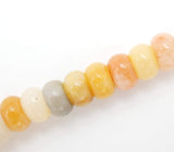Malahill Gemstone Beads for Jewelry Making Natural Stone Beads for Necklaces Bracelets 5 Strands Roundel Golden Jade Beads 5x8mm