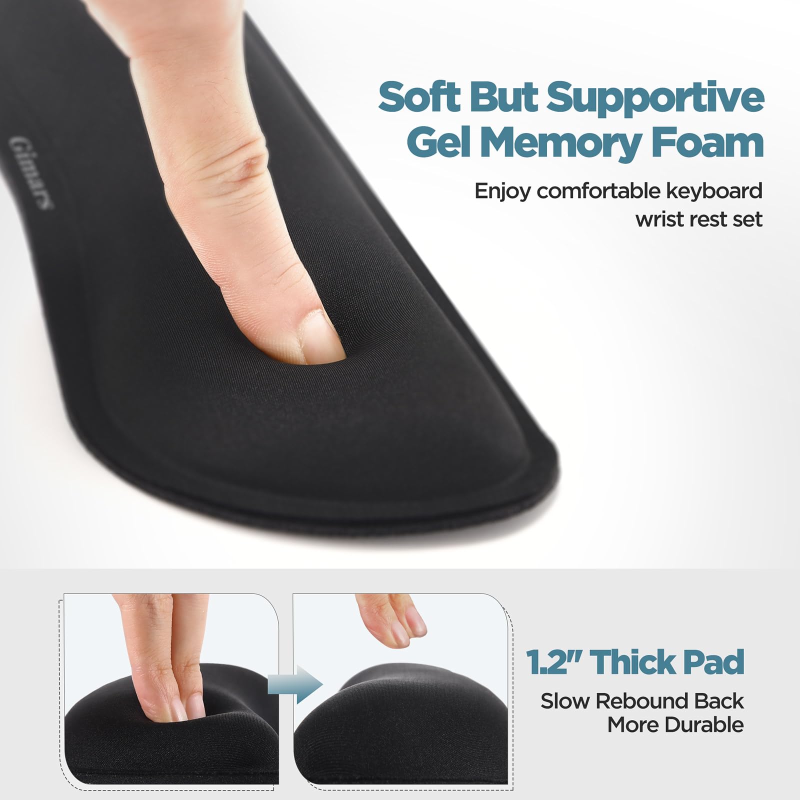 Gimars Upgrade Enlarge Silky Gel Memory Foam Keyboard Wrist Rest, Wrist Rest for Computer Keyboard, Ergonomic Design for Typing