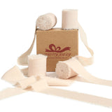 Pretty Jolly Beige Chiffon Ribbon for Gift Wrapping 4 Rolls 1 1/2 Inch x 5Yd Silk Ribbons Handmade Fringe Fabric Ribbon for Flow