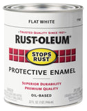 RustOleum 7790502 Protective Enamel Paint Stops Rust, 32Ounce, Flat White, 1 Quarts (Pack of 1)