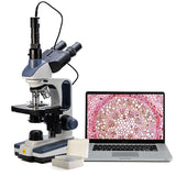 Swift SW350T Compound Trinocular Microscope,40X-2500X Magnification,Two-Layer Mechanical Stage,with 5.0 mp Camera and Software W