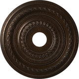 Ekena Millwork CMP19COAMB Cole Thermoformed PVC Ceiling Medallion (Fits Canopies up to 5 1/8), 19OD x 3 1/2ID x 1P, Textured Met