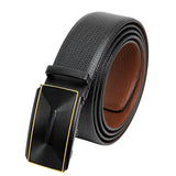 The Men Thing Mens 100% Genuine Leather Belt Signora MicroGrain, Ryzor Chevron AutoLock Buckle (Black & Brown Reversible) (B
