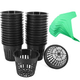 3 Inch Net Pots For Hydroponics 30 Packs With Plant Labels 30Pcs Heavy Duty Wide Mouth Net Cups Slotted Mesh Pot Hydroponics Sup