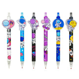 Lopenle 12pcs novelty spaceman pens astronaut pens retractable gel pen interplanetary space roller ball black ink school supplie