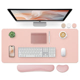 Bloss Large Desk Pad and Keyboard Wrist Rest, Large Mouse Pad + Keyboard Pad+Mouse Wrist Support, Non-Slip Desk Mat Protector fo