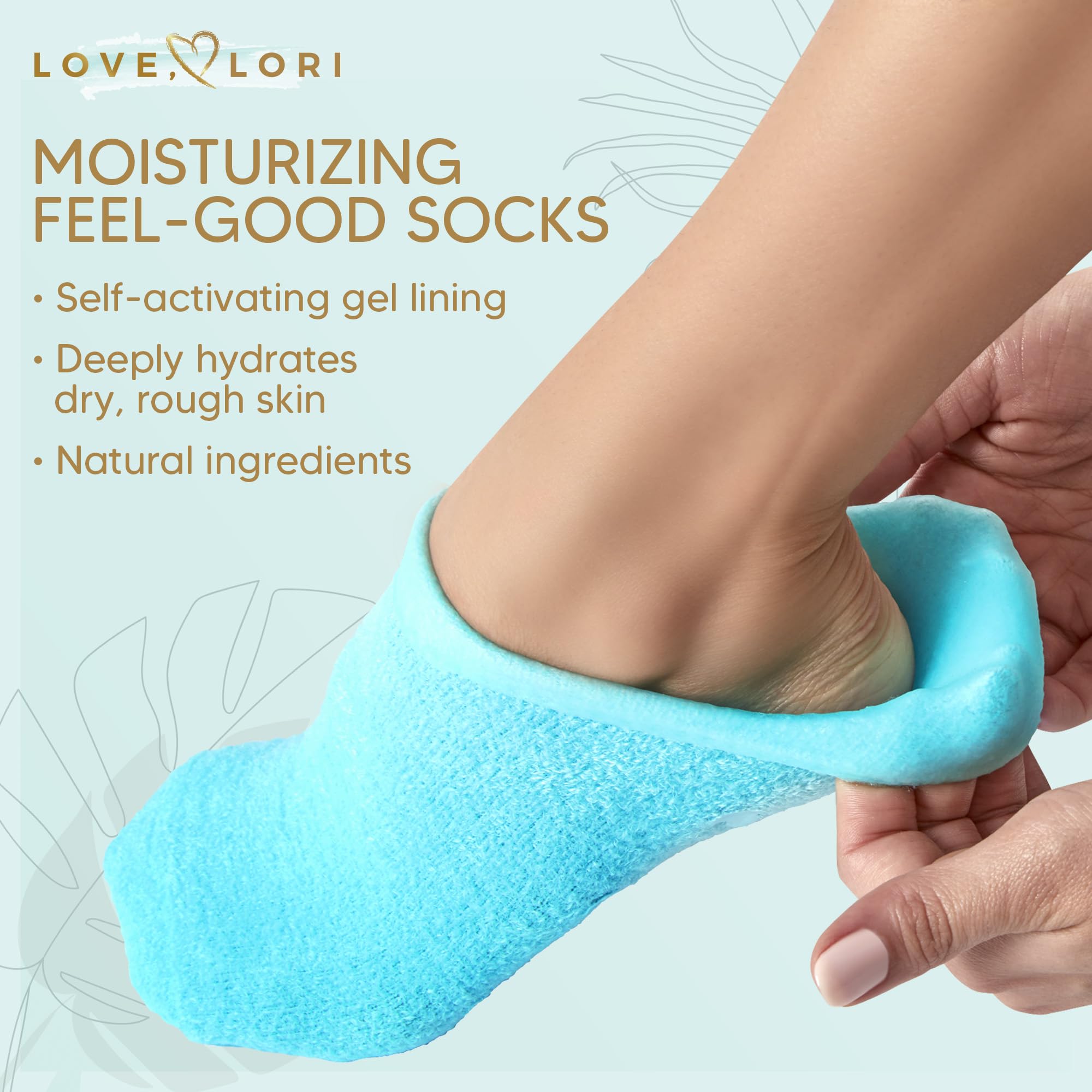 Moisturizing Socks - Premium Gel Silicone Aloe Foot Spa Socks (Up to Size 8.5) Infused with Vitamin E & JoJoba Oil - Self Care G
