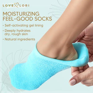 Moisturizing Socks - Premium Gel Silicone Aloe Foot Spa Socks (Up to Size 8.5) Infused with Vitamin E & JoJoba Oil - Self Care G