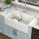 36 White Farm Sink - Fulorni 36x20 Inch Farmhouse Kitchen Sink Apron Front White Ceramic Porcelain Fireclay Large Single Bowl Fa