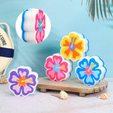 AnyDesign 4Pcs Hibiscus Flower Kitchen Sponges Water Absorbing Dish Washing Sponge Tropical Hawaiian Floral Dual Sided Non Scrat