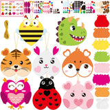 Fancy Land Valentines Day Animal Craft Kit for Kids DIY Valentine Art Crafts Make Your Own Heart Owl Tiger Rabbit Projects for H