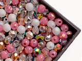0,88 oz (25 g) Approx. 620 pcs Mix of Faceted Fire Polished Beads 3 mm, 5 ?olors Magical Symphony, Czech Glass