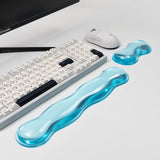 Ergonomic Silicone Gel Keyboard and Mouse Wrist Rest Set - Clear Wrist Rest for Keyboard 60%/68%/75%, Comfort & Support for Typi