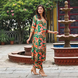 Anni Designer Women'S Rayon Viscose Straight Printed Kurta With Palazzo (Chinki Green-Vks02_S_Green_Small),Green,S,,,