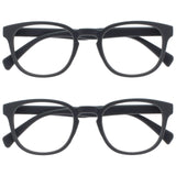 OPULIZE POP Reading Glasses for Women Men,Scratch Resistant Round Matt Frame with Spring Hinges, Grey +3.00 (Pack of 2)