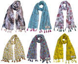 Fusfus WomenS Printed Chiffon Scarves And Stoles, Free Size(Multicolour, Fs2136) Pack Of 6 (Multicolor3)