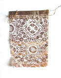 3A Featuretail Net Fabric Drawstring Pouch for Dry Fruits Packing, Organza Shagun Potli, Beautiful Design Printed Potli Bags for