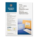 Business Source 21051 Mailing Label, Laser, 1Inch x25/8Inch, 7500/PK, White