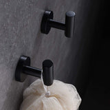 Hoooh Matte Black 4-Piece Bathroom Accessories Set Stainless Steel Wall Mount - Includes 24 Single Towel Bar, Toilet Paper Hol