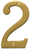 HY-KO Products BR-43BB/2 House Number 2 (Two), 4 Inch, Brushed Brass