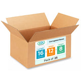 Medium Shipping & Moving Boxes 16L x 12W x 8H (25-Pack) - Extra Strength 200 lb vs Regular - Corrugated Boxes for Packaging Movi
