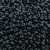 Miyuki 11 Round Black Semimatte Japanese rocailles glass seed beads 11/0 Approximately 24 gram 5 inch tube