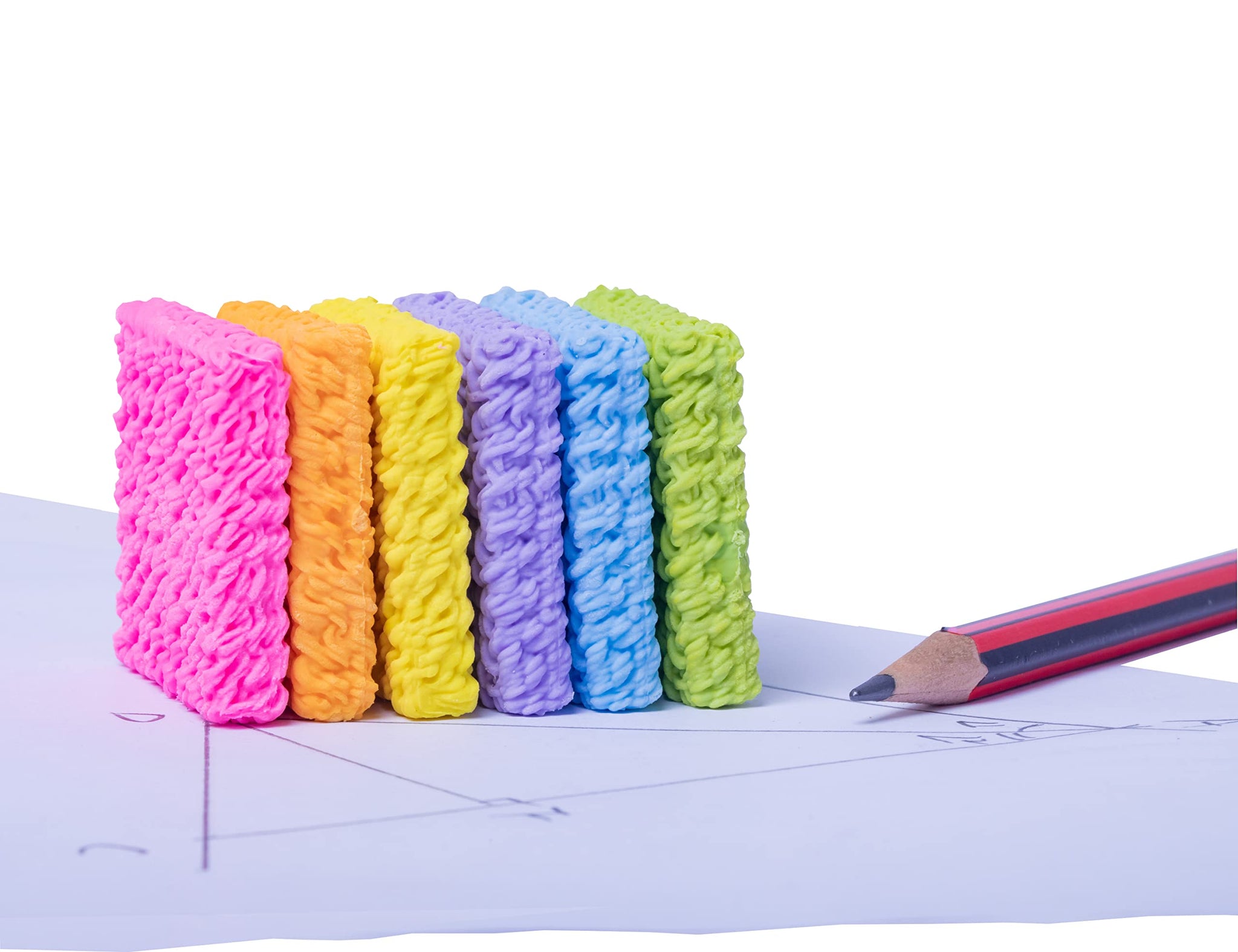 ROPTO 16 PCS Mini Food erasers for Kids Classroom Spicy Ramen Noodles Erasers Cute erasers for Kids Bulk Desk Pets Valentines Gi