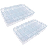 Xiaoyztan Clear Plastic Organizer, 18 Fixed Grids, Jewelry Box Bead Storage Container for Small Parts, Fishing Tackle, DIY Craft