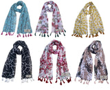 Fusfus WomenS Printed Chiffon Scarves And Stoles, Free Size(Multicolour, Fs771) Pack Of 6 (Multicolor4)