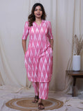 Anni Designer Women'S Rayon Viscose Straight Printed Kurta With Pant (Demeter Pink-Vks01_M_Pink_Medium),Pink,M,,,