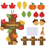 MixTeach 25 Sets Fall Christian Cross Craft Kits Make Your Own Thanksgiving Cross Decors DIY Religious Hanging Ornament Leaf Cut