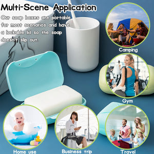 10 PCS Soap Box Holder,Plastic Travel Soap Dish,Portable Leak Proof Soap Case Container for Bathroom,Camping,Gym,Business Trip,1