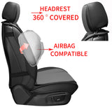 LINGVIDO Leather Car Seat Covers, Breathable Automotive Cover Cushion Accessories for Cars & SUV Truck Universal Fit Set (Grey F