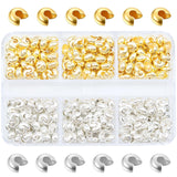 360 Pieces Crimp Bead Covers 4mm Bead Stopper Open Half Round Crimp Bead Knot Cover Small Bead Caps for Jewelry Craft Making DIY