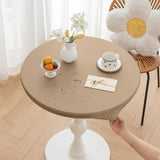 Huierxun Round Fitted PU Tablecloth with High Elastic Edge 43 Inch Dia Waterproof Oil Proof Table Cloth Anti-scald Stain-Resista