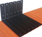 6 Pack - L 10 x H 6 x W1.5, 5mm Thick Black L Shelf Bracket, Iron Shelf Brackets, Metal Shelf Brackets, Floating Shelf, Shelf Su