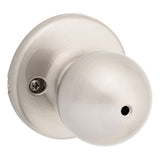 Kwikset Polo Interior Privacy Door Knob with Lock, Door Handle For Bathroom and Bedroom, Satin Nickel Keyless Turn Lock Doorknob