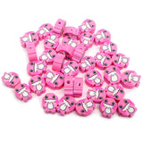 100 Pcs Polymer Clay Beads Mixed Heishi Spacer Beads Supplies for DIY Bracelet Earring Necklace Jewelry Making (Pink)