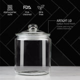 1 Gallon Glass Cookie Jar - Large Food Storage Container with Airtight Lid - Keep Fresh Flour, Chewy Pet Treats, Candy, Dried Fo