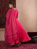 Anni Designer Women'S Rayon Blend Anarkali Solid Kurta With Pant & Dupatta (Ganpati-Rani-Vks07_Xxl_Pink_Xx-Large),Pink,2XL,,,