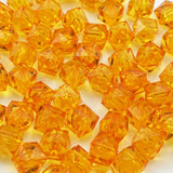300pcs 8mm Acrylic Cube Faceted Beads with Hole Plastic Spacer for Bracelets Necklace Earring Making Supplies (Orange)