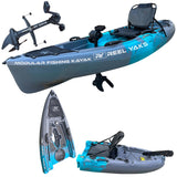 Reel Yaks Raptor Modular Fishing Kayak - 9.5ft Lightweight Propeller Drive, Sit On Top Kayak for Adults & Youth - Stable & Porta