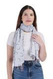 Teemoods Womens Rayon Printed Trendy Tassel Scarf, All Season Stoles For Ladies