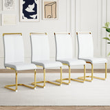 AZmac Modern Leather Dining Chairs Set of 4,Armless Kitchen Chairs,Dinning Room Chair with Upholstered Padded Seat and Sturdy Go