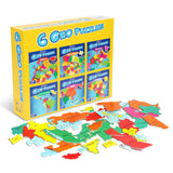 GeoPuzzle 6 Sets in One Box Jigsaw Puzzles, Map Puzzle for Kids Ages 6 & Up