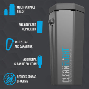 Clean Flight Premium Golf Ball Washer - Portable Cleaner for Golf Bag or Cart - Best Golf Accessories Gifts for Men & Women.