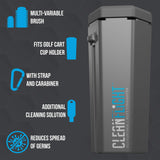 Clean Flight Premium Golf Ball Washer - Portable Cleaner for Golf Bag or Cart - Best Golf Accessories Gifts for Men & Women.